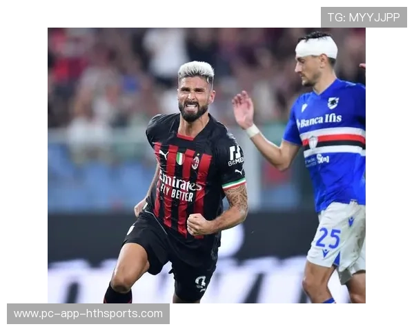 AC米兰吉鲁头顶攻门稳稳入网